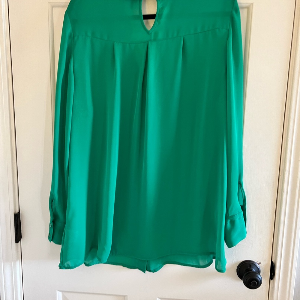 Worthington Women Green sheer blouse size 1X - Picture 4 of 6